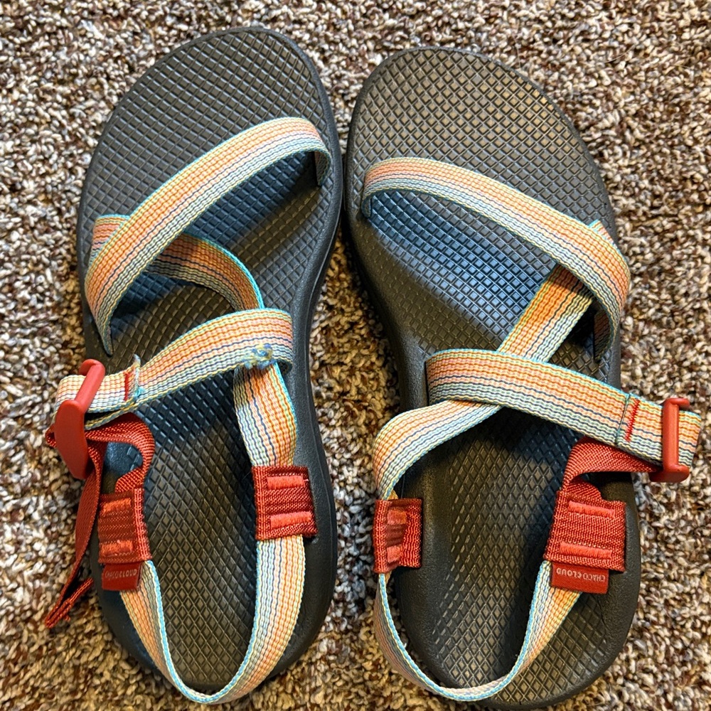 Chaco Women's Multicolor Strappy Sandals with Red Accents